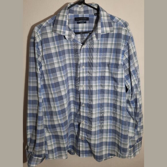 Tommy Hilfiger Other - Tommy Hilfiger All Season Stretch Regular Fit Large 16.5 Plaid Shirt